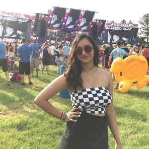 Forever 21 Checkered Crop Top